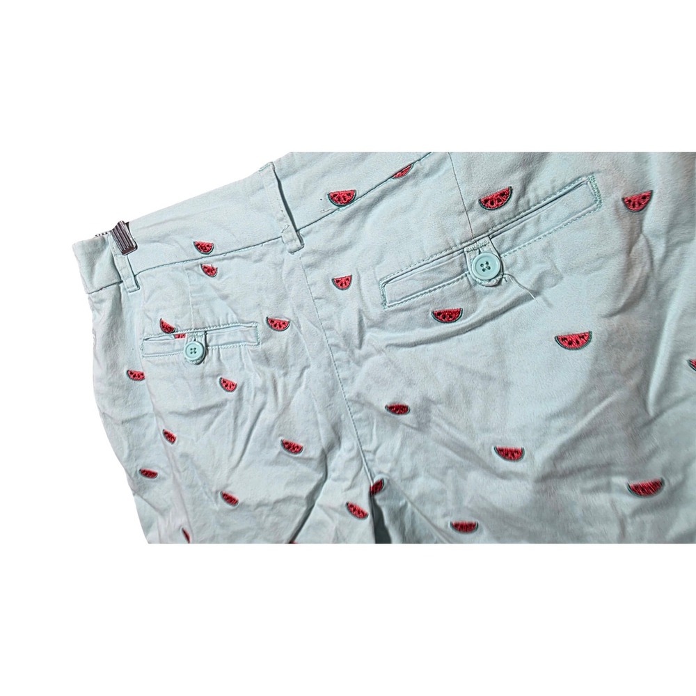 Cambridge Dry Goods Watermelon Embroidered Shorts Blue High Rise Womens Size 10 - Picture 7 of 7